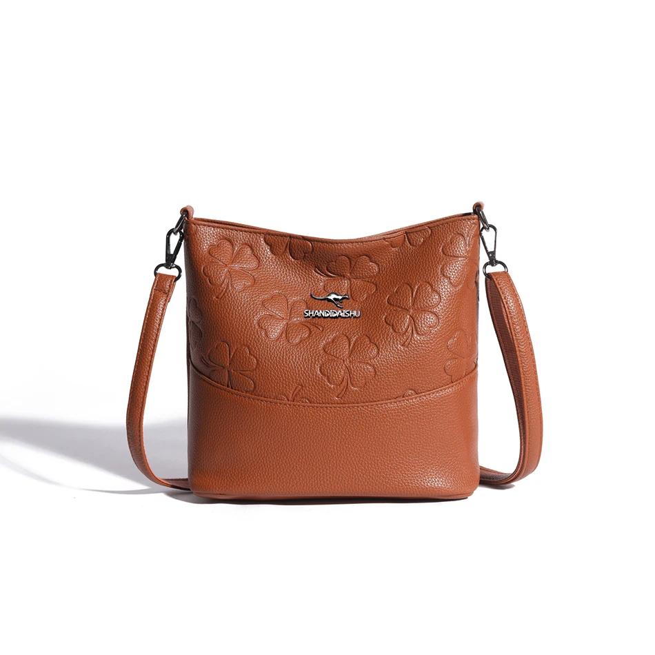 Women's Soft Leather Shoulder Bag Crossbody Messenger Bags Retro Feminine Bags Luxury Designer Bags