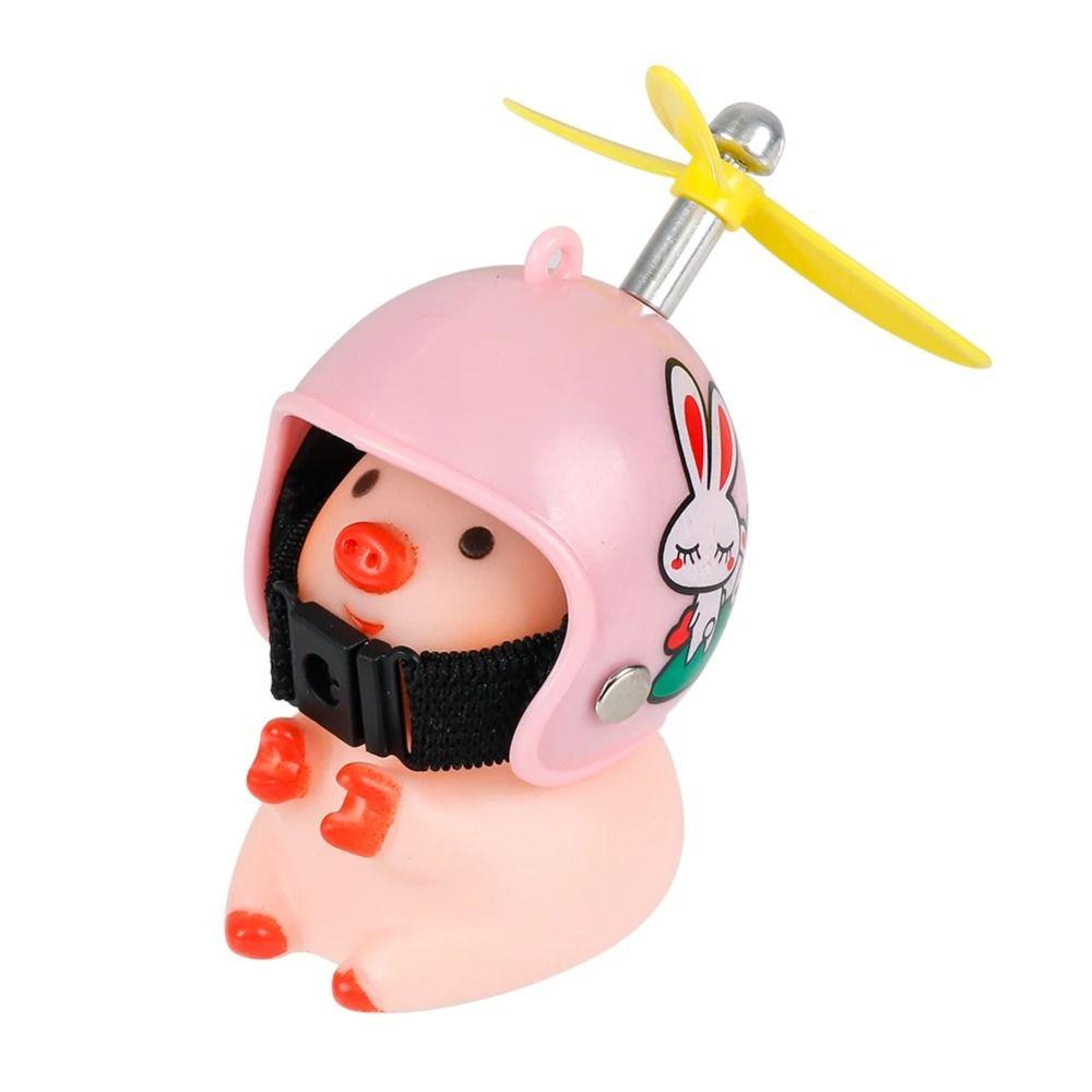 Propeller Little Pink Pig Ornaments Propeller Helmet Car Duck With Helmet  Motorcycle