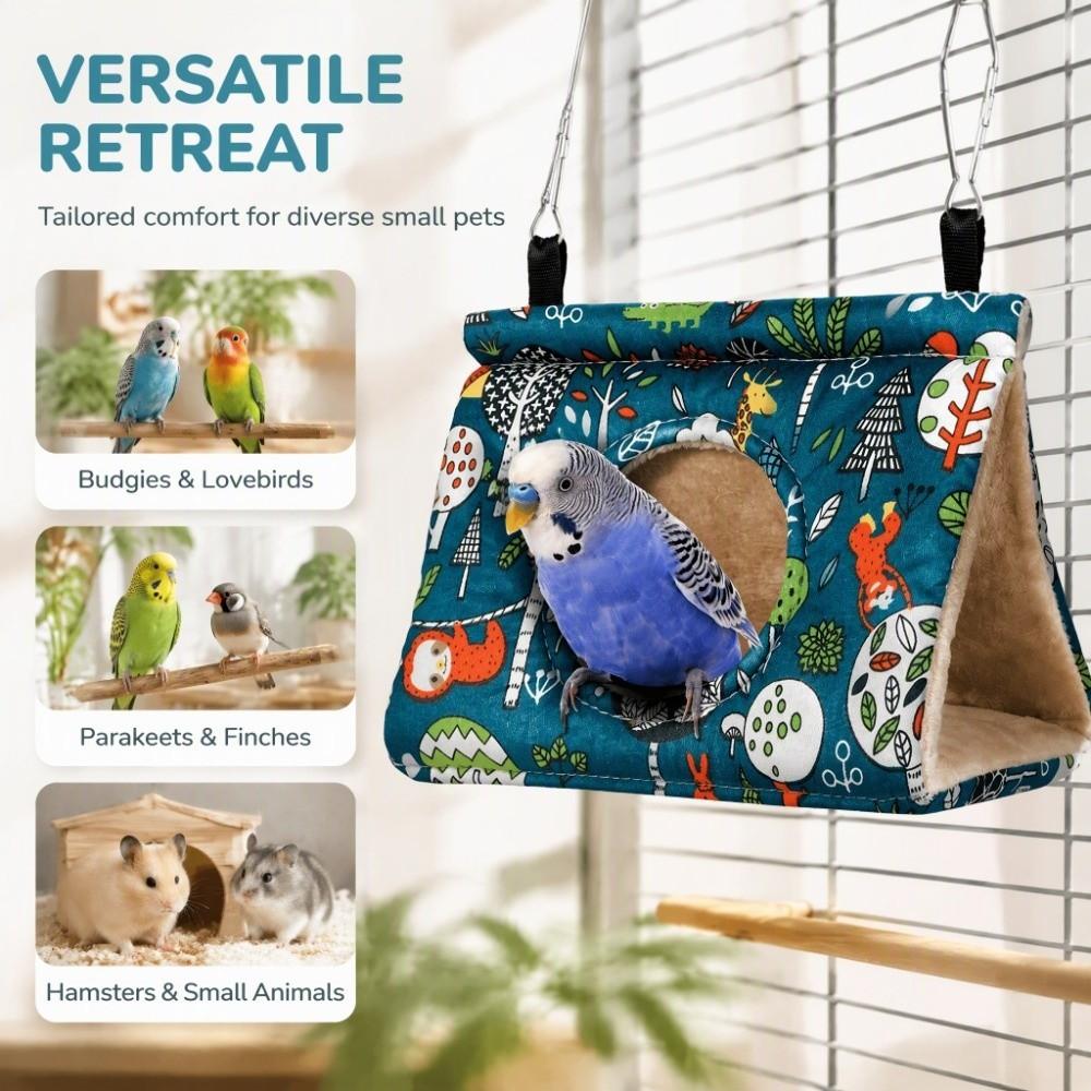 Snuggle Design Hanging Hammock Triangular Shape Bird Hut Bird Sleeping Bed Small Medium Parrot
