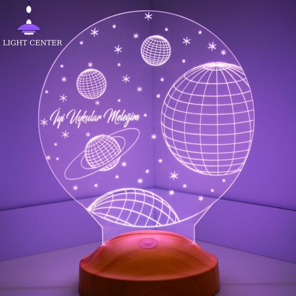 3D Customizable/ Space Themed Night Lamps Kids Cool Bedroom Lights Room Lamp for Bedroom Gift Box Desk Light