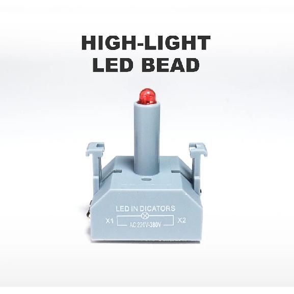 VaneAims 22MM FXB38 Plastic LED Light Push Button Switch 10A 12V 220V Momentary Latching ON/OFF Power Switch with Silver Contact