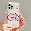 Cute Pig Phone Case For iPhone 11 Case iPhone 13 12 14 15 Pro Max XR XS X 7 8 Plus SE 2020 2022 Airbag Shockproof Clear Cover