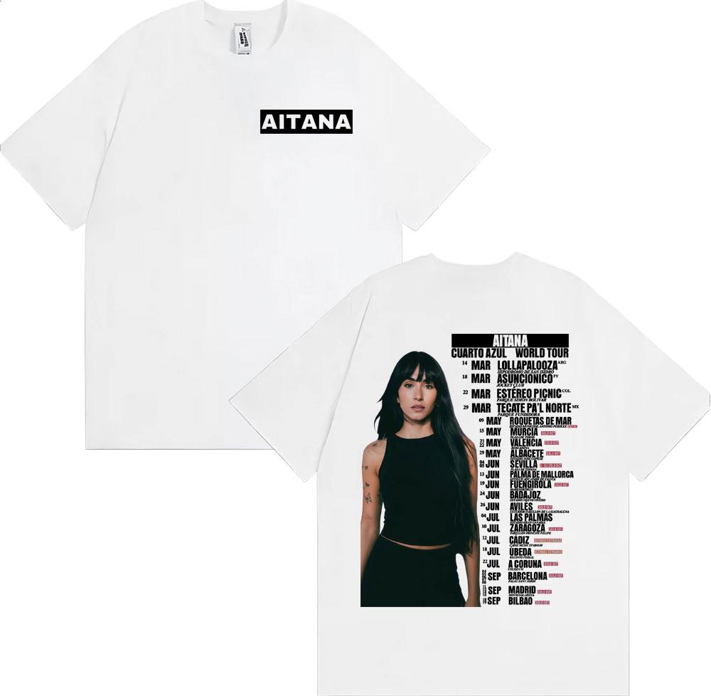 Aitana Cuarto Azul Wdrld Tour 2026 Tshirts Men Women Hip Hop Hipster High Street T Shirt Casual 100 Cotton Short Sleeve Tshirt