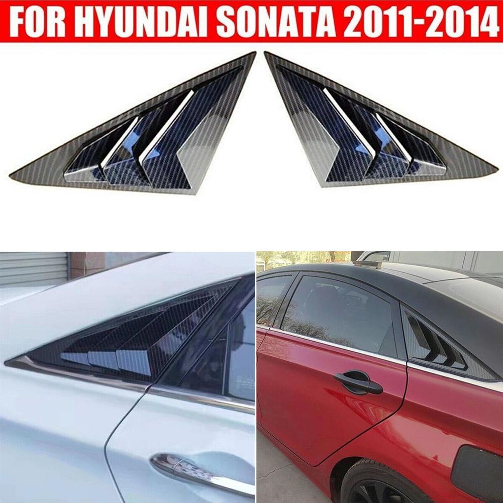 Practical To Use Louver Shutter Cover Look Glass 2Pcs ABS Plastic Car Accessories Carbon Fiber Exterior Door Panel