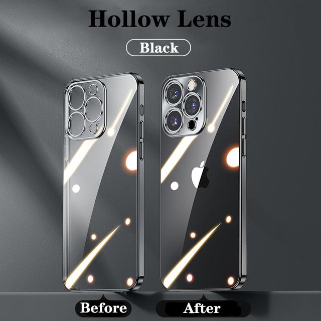 Ультратонкий прозрачный чехол с официальным покрытием для Iphone 14 13 12 11 Pro Max Mini Xs X Xr 7 8 Plus, защитное стекло для камеры Hd, Flim Cover