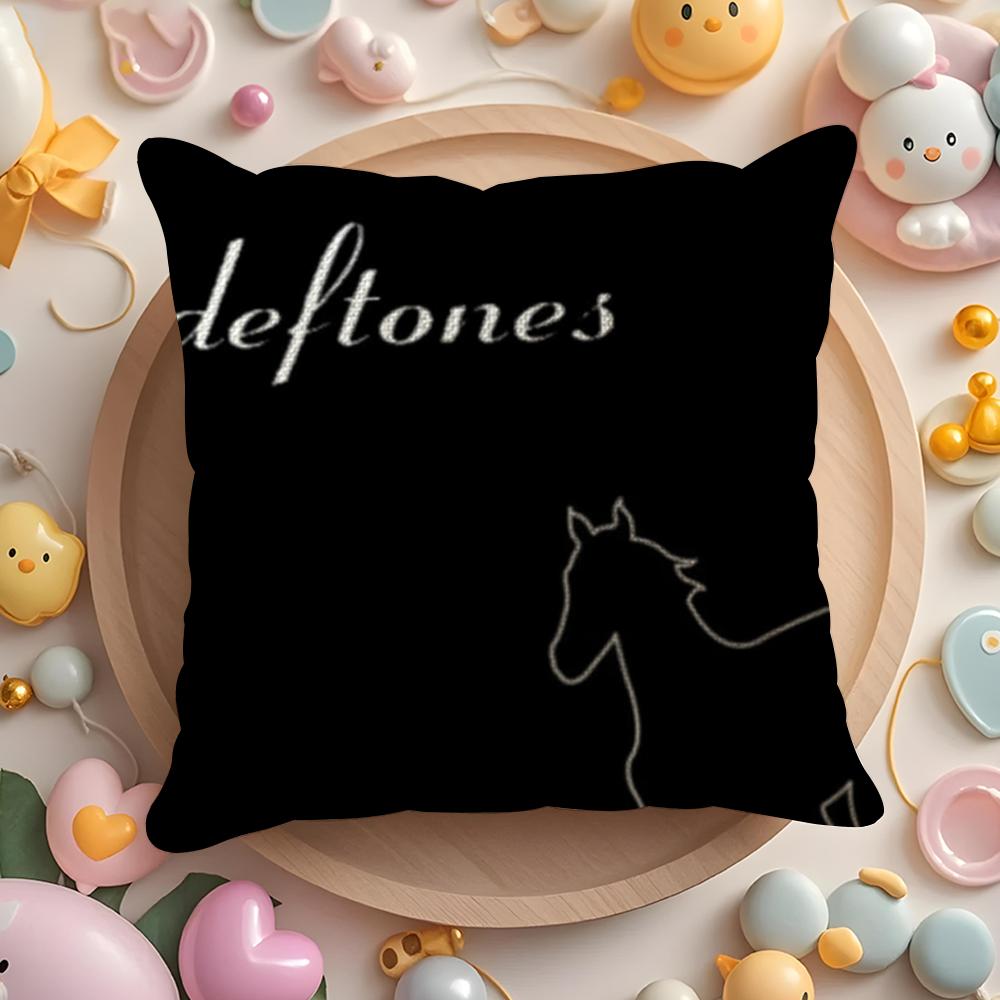 Подушка с принтом Deftones Летняя прохлада Льняная ткань Двусторонняя печать Наволочка Декор для дома Подарок