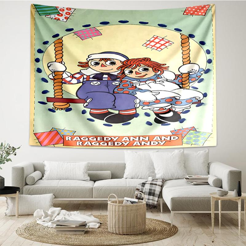 Raggedy Ann And Andy Adventure Tapestry Room Decoration Wall Hanging for Living Room Bedroom, dormitory, Birthday and Christmas gifts