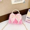 Trendy And Lovely Pearl Handle Bowknot Handbag For Kids In Soft Pink Color For Everyday