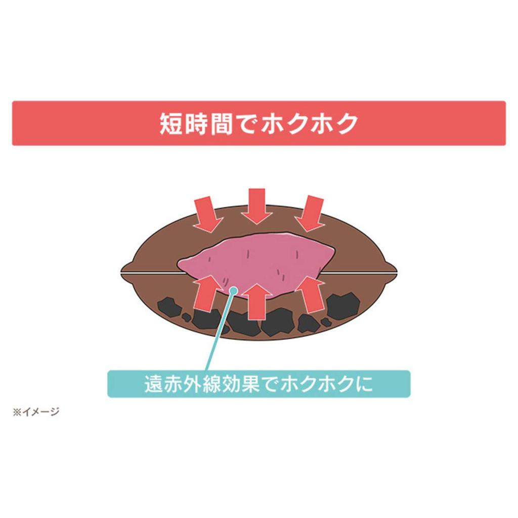 Microwaveable Stone-baked Sweet Potato Pot (with 300g of natural stone): Made in Japan