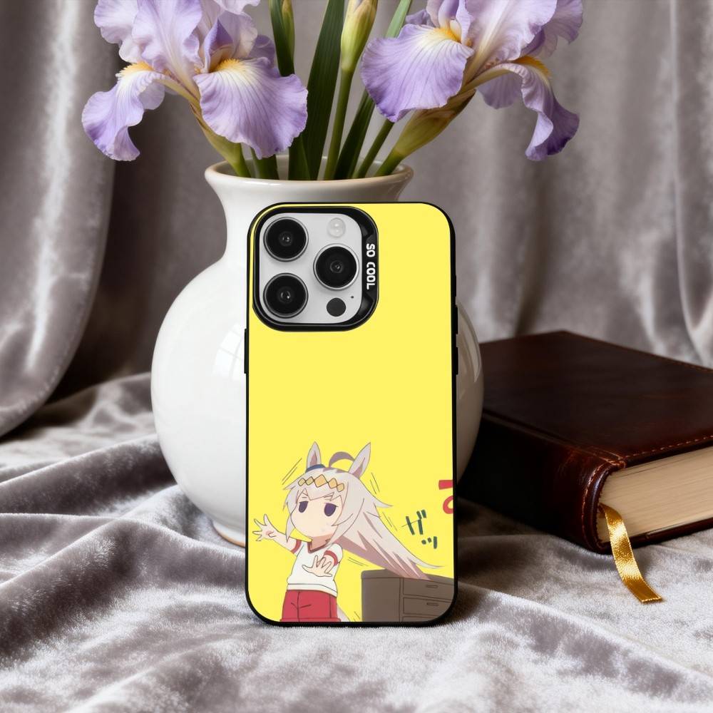 Чехол для телефона U-Uma Musume Pretty Derby O-Oguri Cap для iPhone 17, 16, 15, 14, 13, 12, 11 Plus, Pro Max Черный Конфетный серебристый чехол для телефона