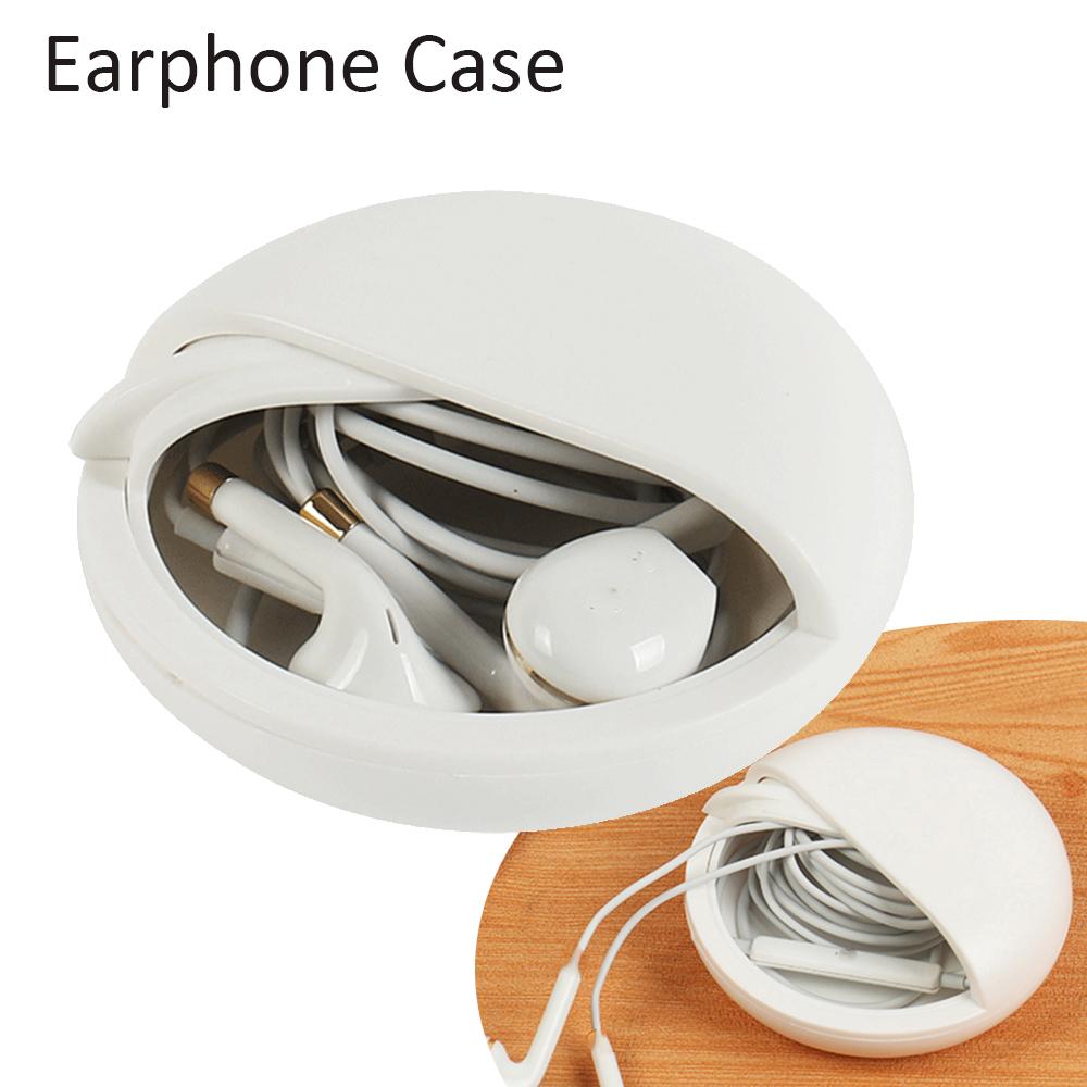 Round Shaped Carry Pouch Pocket Data Line Box Earphone Case Wire Cable Organizer Jewelry Protective