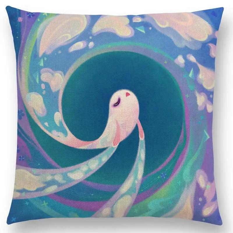 Супер милый мультяшный животный иглобрюх чехол для подушки, прекрасная птица, милое гнездо, интересная рыба, кошка, лягушка, лиса, наволочка для диванной подушки, Огар