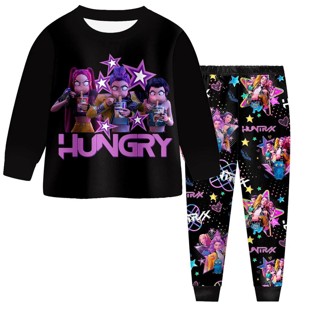 Children's Fashion Suit Skirt Round Neck Long Sleeve Top Pants