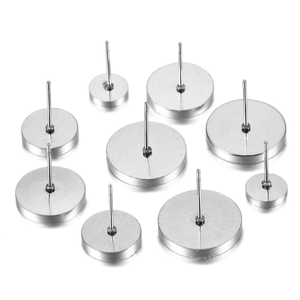 10 шт., 6 мм-12 мм, утолщенная пустая основа для сережек из нержавеющей стали, кабошон, камея, подставка для рамки, лоток для изготовления ювелирных изделий, принадлежности