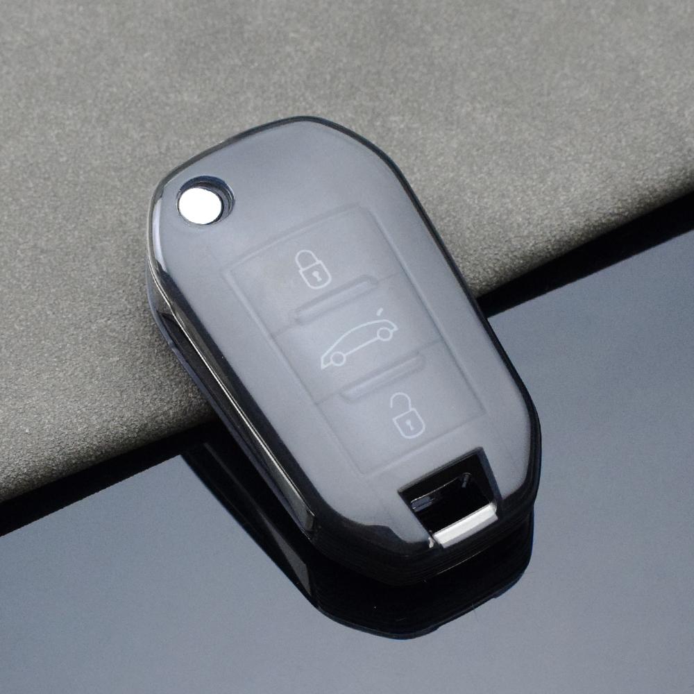 Для Peugeot 208 308 408 508 2008 3008 4008 5008 для Citroen C3 C4 CACTUS C6 C8 TPU чехол для автомобильного выкидного ключа аксессуары