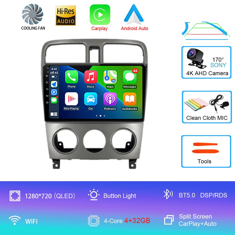 Автомагнитола Android 14 Carplay Auto 2K Экран Мультимедийный плеер Для Subaru Forester SG 2002 - 2008 DSP Авторадио Стерео Головное устройство