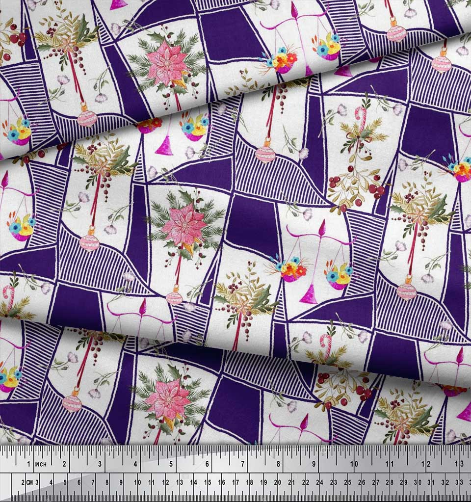 Soimoi Японская креп-сатиновая ткань с листьями, орнаментами и цветочным принтом пуансеттии, ткань по метрам 42 дюйма