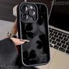 Черная Роза Цветочный Расписной Силиконовый Чехол для Телефона для iPhone 16 16E 15 14 13 12 11 Pro Max X XR XS 7 8 16 Plus Ударопрочный Мягкий Чехол