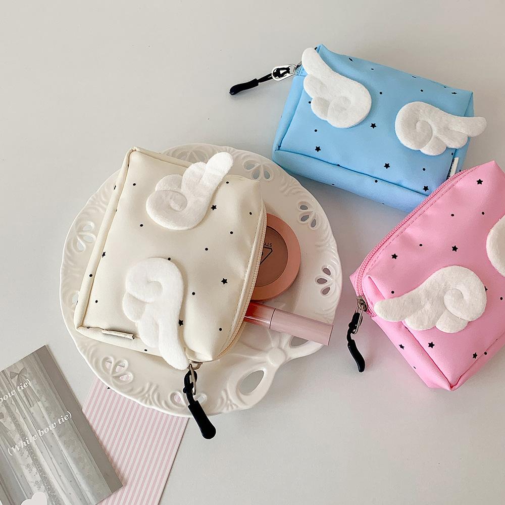 Portable Organizer Bag Stylish Wing Cosmetic Bag Cute Storage Bag Adorable Kawaii Pouch For Everyday Carry School Travel