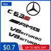 Автомобильная наклейка 3D Черный логотип C63S Буквы Значок V8 BITURBO Автомобильная задняя наклейка Звезда Наклейка на багажник Эмблема AMG Для Mercedes Benz AMG W205 C205 A