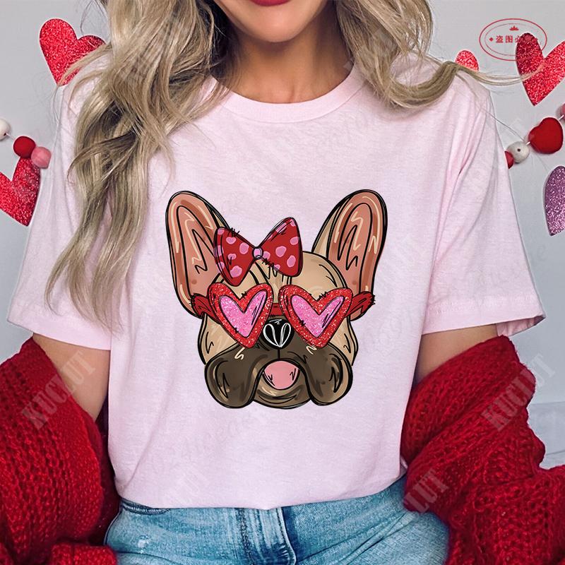 French Bulldog Woman T Shirt Fashion Dog Graphic Tops Summer Short Sleeve Tees Harajuku Streetwear Aesthetic Female Clothing