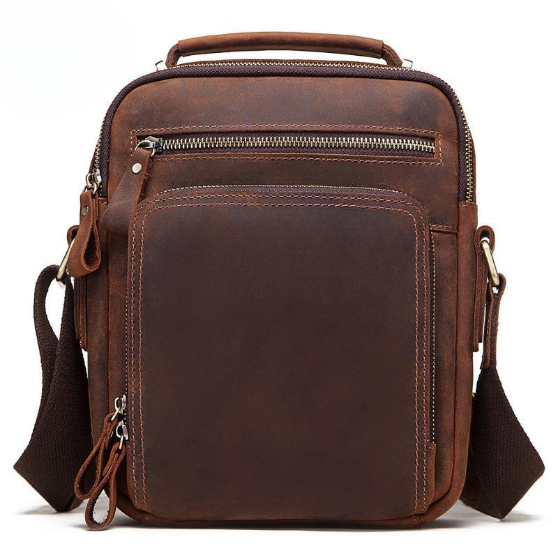 Мужская кожаная сумка через плечо Mad Horse из коровьей кожи, мужская сумка через плечо из масляно-вощеной кожи