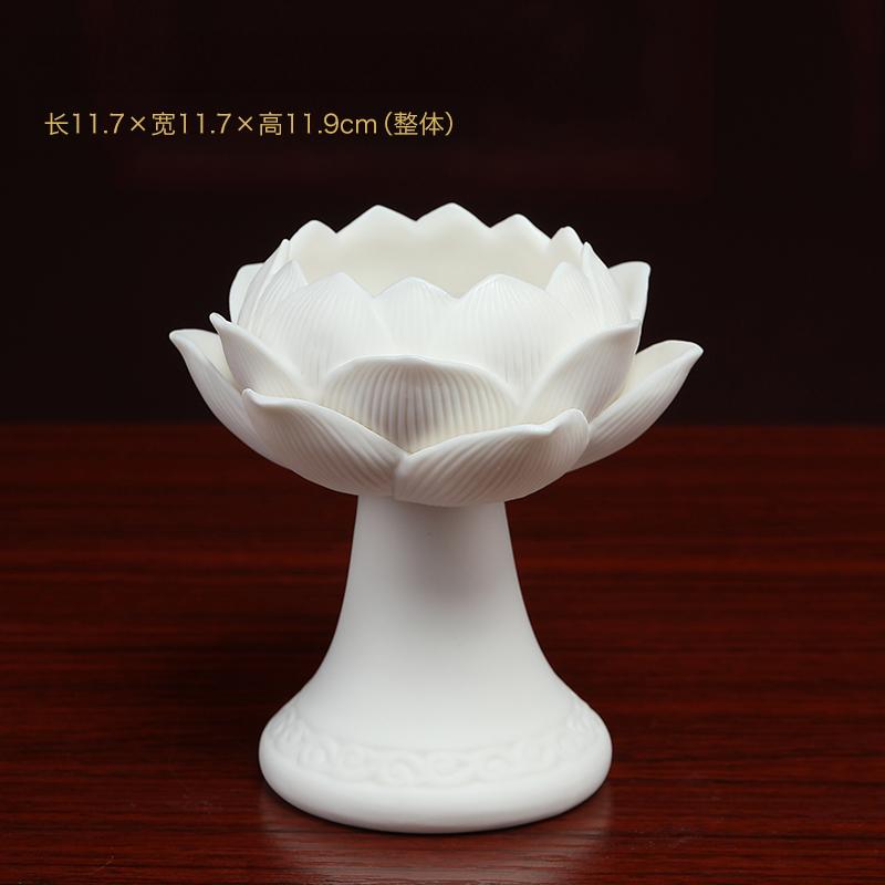 1шт керамический подсвечник в виде лотоса для домашнего использования, основание лампы с буддийским маслом, украшение для дома по фен-шуй