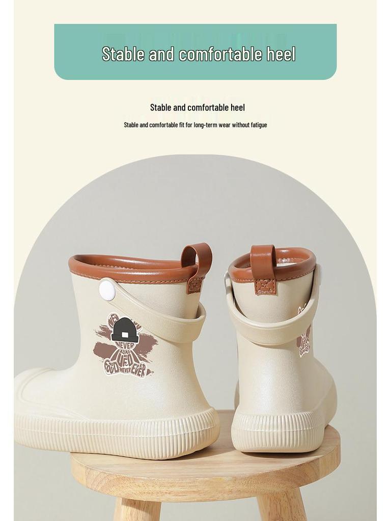 Детские водонепроницаемые резиновые сапоги - Нескользящие, Высокие, для школы