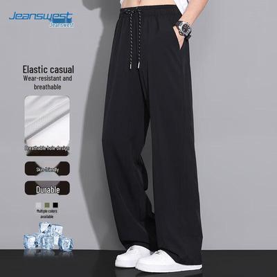 JEANSWEST Мужские летние быстросохнущие брюки прямого кроя из ледяного шелка