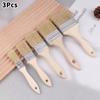 3Pcs Paint Brush Wooden Handle Bbq Brush Soft Hair Painting Brushes For Wall And Furniture Paint Tool Set