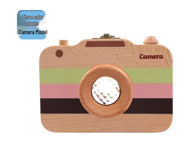Wooden Baby Tooth & Lanugo Preservation Box - Children's Camera Design