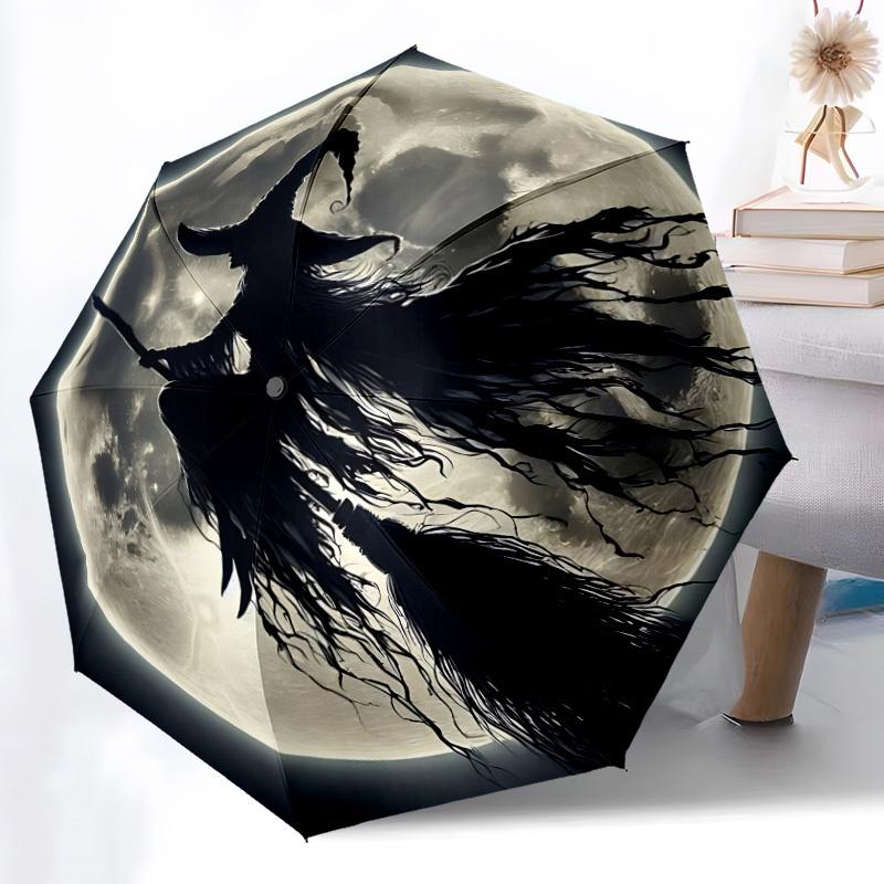 1pc Moon Witch Automatic Umbrella High Quality Canopy, Portable Folding Umbrella with, Ideal Gift for - Travel 199