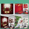 Shower Curtain Christmas With Hook Toilet Seat Cover Mat Pads Rug Bathroom Set