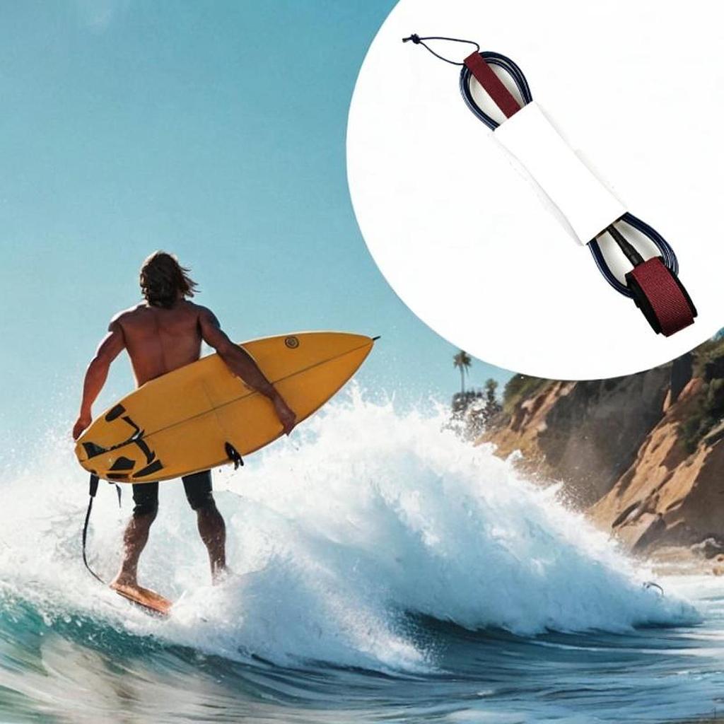 Surfboard Ankle Leash Leg Foot Rope Strap 244cm Length Cuff Surf Board for Kayaking Water
