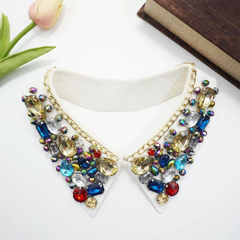 Pearl Women Shirt False Collars Crystal Removable Collar Women Necklace Fake Collar Detachable Diamond Clothing Accessories