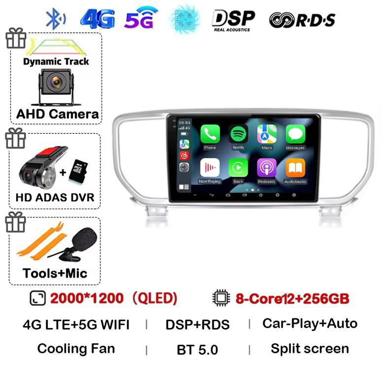 Android 13 Авто Carplay WIFI+4G Для Kia Sportage 4 QL 2018 2019 2020-2025 Автомагнитола Мультимедийный Видеоплеер Стерео 360 Камера BT