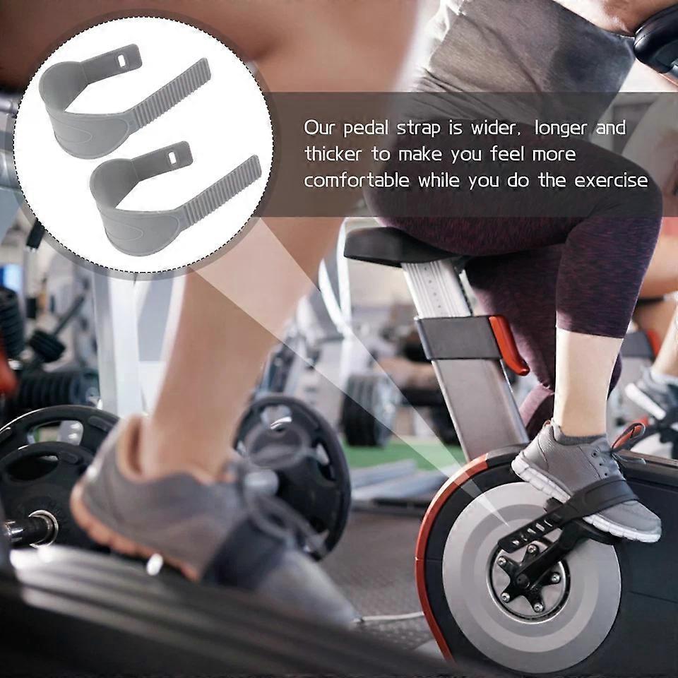 Cycling Pedal Straps, 1 Pair Adjustable Rubber Toe Straps for Gym Exercise Bikes