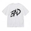 Men's Fashion Classic T-Shirt Edgy Handwritten Bad Print White 100% Cotton Tee