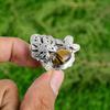 Natural TigerS Eye Gemstone 925 Silver Solitaire Adjustable Ring For Women