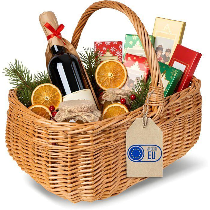 Panier En Osier Avec Poignées - CREATIVE HOME - Pâques - Marron - 36 X 26 X 31 Cm - Artisanal - Adulte