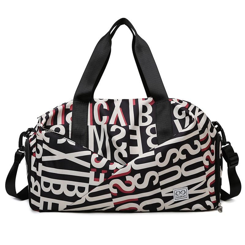 Large Capacity Gym Bag Women With Wet/Dry Compartment Shoe Pocket Oxford Fabric Travel Tote Crossbody