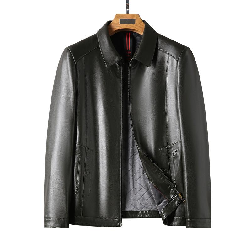 Мужская флисовая кожаная одежда, осенне-зимняя новая куртка большого размера, мужская повседневная кожаная мужская теплая куртка для папы