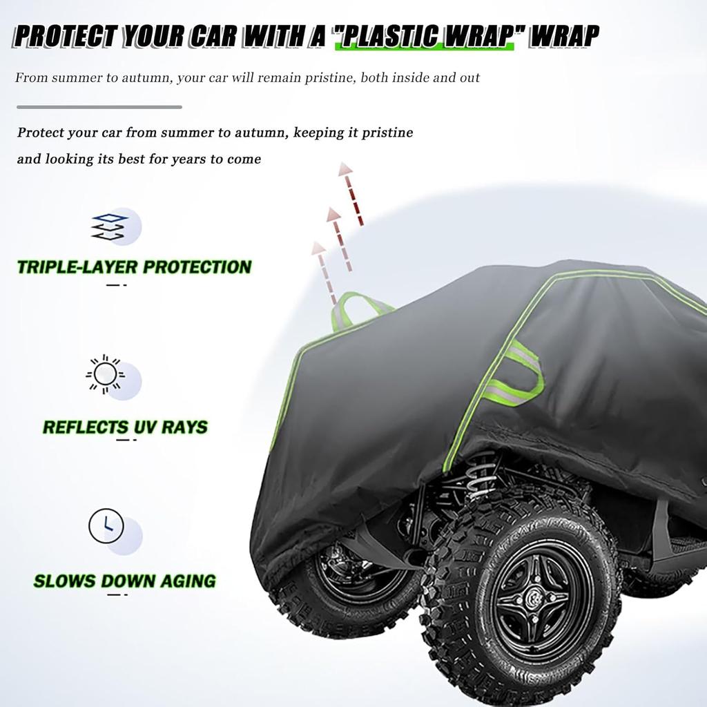 Heavy Duty ATV Cover for Grizzly 700 EPS 2007–2025 All Weather Quad Bike Cover Outdoor Storage Protection for 4 Wheeler Quad Garage with Elastic He