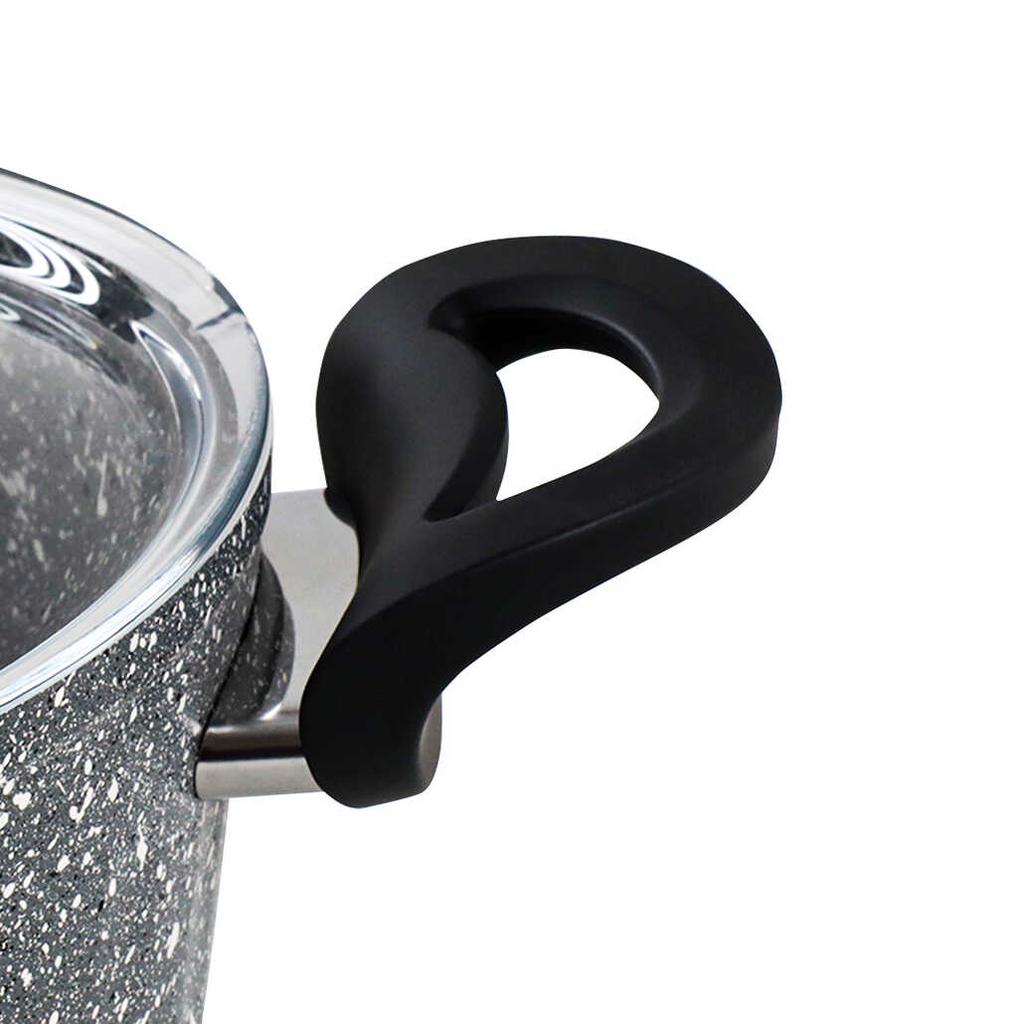 Evita 7 предметов гранитная посуда и сковорода серый