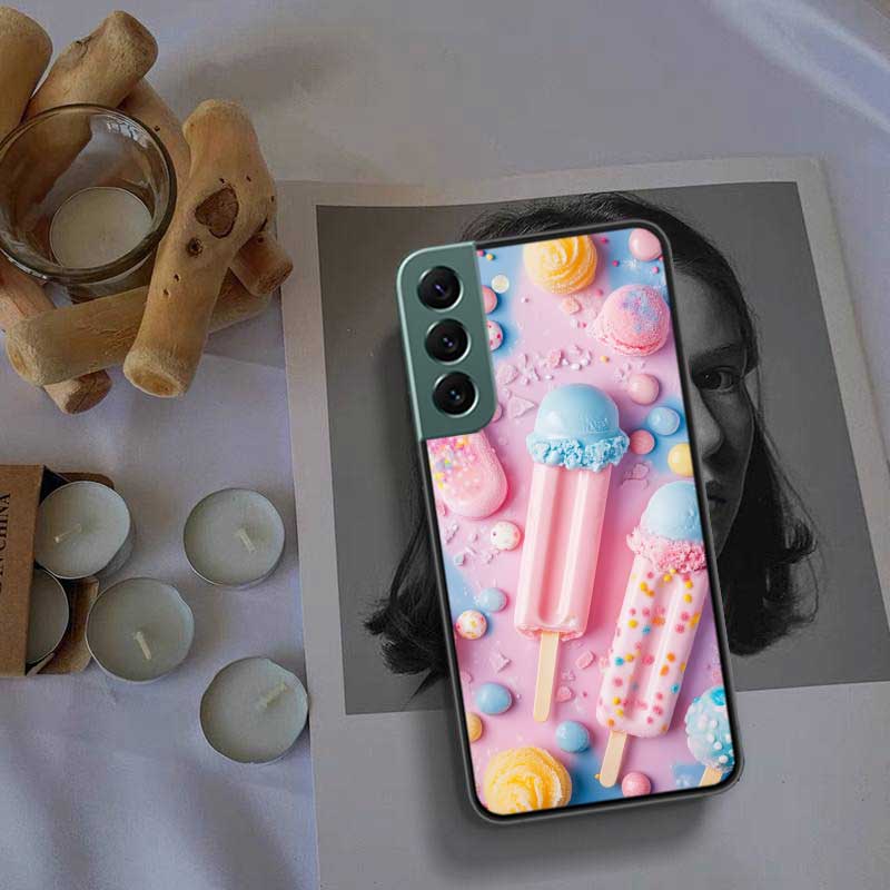 Colorful Ice Cream and Popsicles Phone Case For Samsung Galaxy S22 S25 Ultra S21 S10 Plus S26 Edge S20 S23 S24 FE Cover Sili