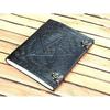 Handmade Wicca Leather Journal Black Pentagram Embossed Blank Spell Book of Shadows Notepad Grimoire Book Write Book for Men Women