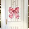 Рождественский бант Деревянная табличка на дверь 12 дюймов Большой бант Подвесная приветственная табличка Винтажное настенное искусство Подвеска на дверь для комнаты девочки, общежития, квартиры, декора для крыльца