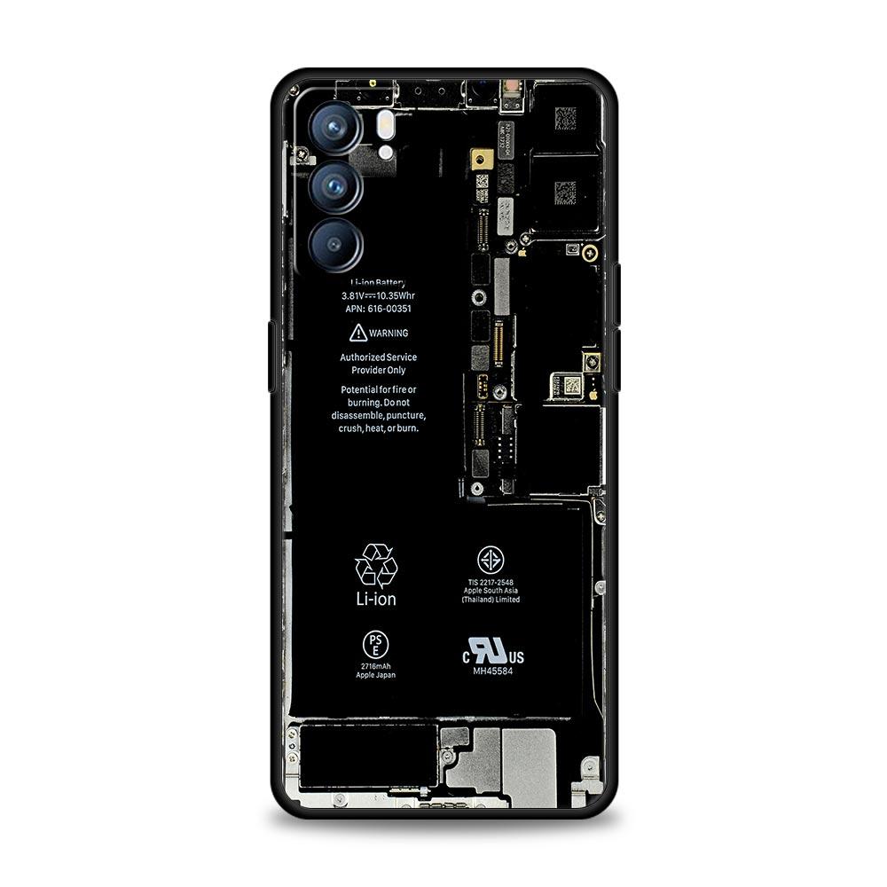 Чехол для телефона с рисунком печатной платы для Oppo Reno 13 12 11 10 7 F Find X5 X6 A98 A80 A79 A78 A57 A54 A31 A17 Pro 5G Мягкий ТПУ