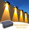 1pc Warm White LED Solar Wall Light Outdoor Courtyard And Deck Decorative Step Lights For Hotel Gardens Paths Courtyards Villas