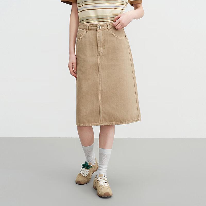 Женская джинсовая юбка миди с высокой талией, стиранная